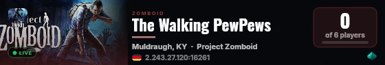 The Walking PewPews live status badge