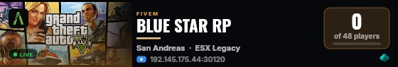 BLUE STAR RP live status badge