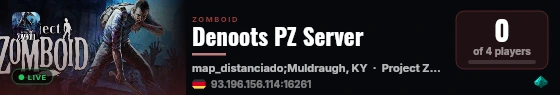 Denoots PZ Server live status badge