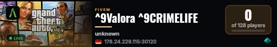 ^9Valora ^9CRIMELIFE live status badge