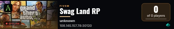 Swag Land RP live status badge