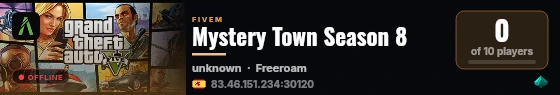 Mystery Town Season 8 live status badge
