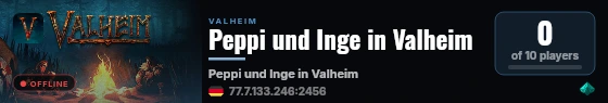 Peppi und Inge in Valheim live status badge
