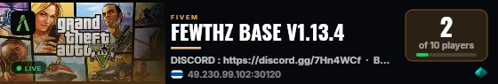 FEWTHZ BASE V1.13.4 live status badge
