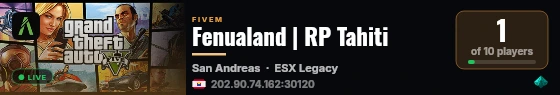 Fenualand | RP Tahiti live status badge