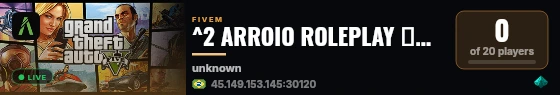 ^2 ARROIO ROLEPLAY 🇧🇷 👻 ^7 | ✅ SEJA BEM VINDO A ARROIO ROLEPLAY 🇧🇷! ✅ | 🎮 https://discord.gg/EcJY2ZbANr live status badge