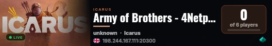 Army of Brothers - 4Netplayers Icarus Server live status badge