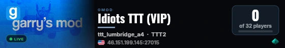 Idiots TTT (VIP) live status badge