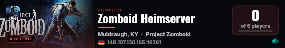 Zomboid Heimserver live status badge