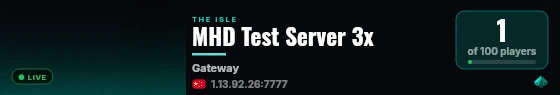MHD Test Server 3x live status badge