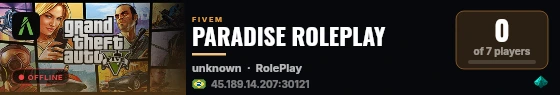 PARADISE ROLEPLAY live status badge