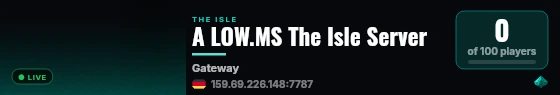 A LOW.MS The Isle Server live status badge