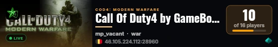 Call Of Duty4 by GameBoerse live status badge