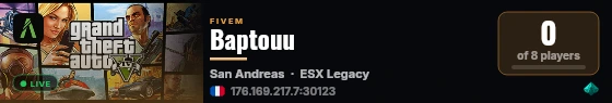 Baptouu live status badge