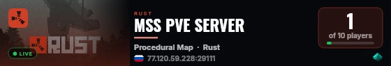 MSS PVE SERVER live status badge