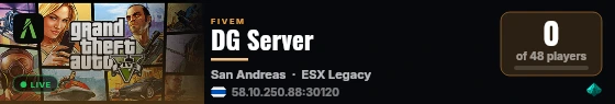 DG Server live status badge