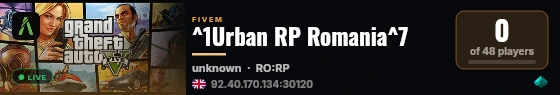 ^1Urban RP Romania^7 live status badge