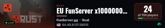 EU FunServer x10000000000|PVP|BATTLEFIELD|SKINS|KITS|TP|MAZE|MI live status badge
