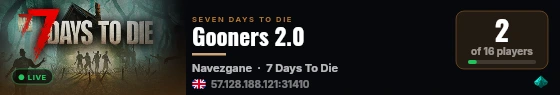 Gooners 2.0 live status badge