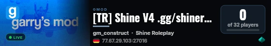 [TR] Shine V4 .gg/shineroleplay live status badge