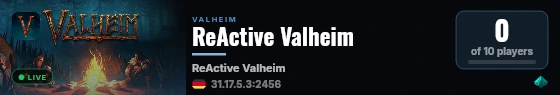 ReActive Valheim live status badge