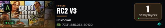 RC2 V3 live status badge