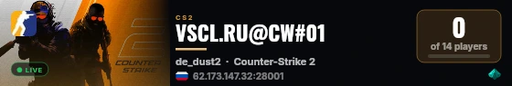 VSCL.RU@CW#01 live status badge
