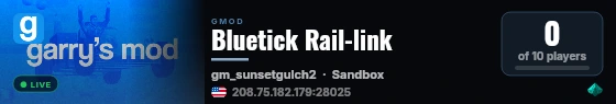 Bluetick Rail-link live status badge