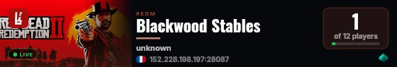 Blackwood Stables live status badge