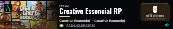 Creative Essencial RP live status badge