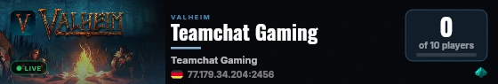 Teamchat Gaming live status badge