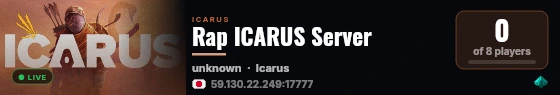 Rap ICARUS Server live status badge