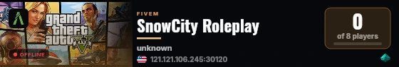 SnowCity Roleplay live status badge