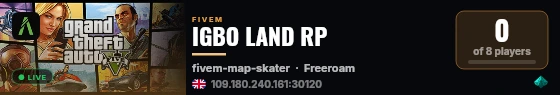 IGBO LAND RP live status badge