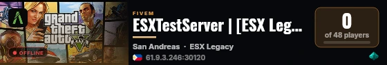 ESXTestServer | [ESX Legacy] live status badge