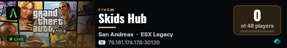 Skids Hub live status badge
