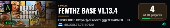 FEWTHZ BASE V1.13.4 live status badge