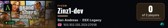 Zinz1-dev live status badge