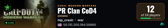PR Clan CoD4 live status badge