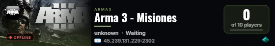 Arma 3 - Misiones live status badge