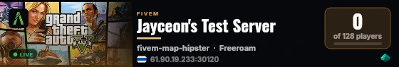 Jayceon's Test Server live status badge
