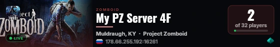 My PZ Server 4F live status badge