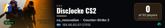 DiscJocke CS2 live status badge