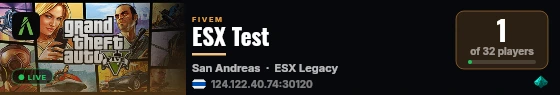 ESX Test live status badge