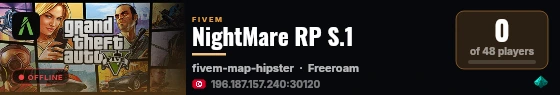 NightMare RP S.1 live status badge