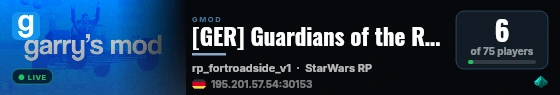 My Garry's Mod Server live status badge
