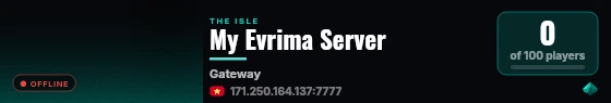 My Evrima Server live status badge
