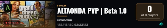 ALTAONDA PVP | Beta 1.0 live status badge