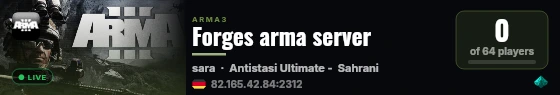Forges arma server live status badge