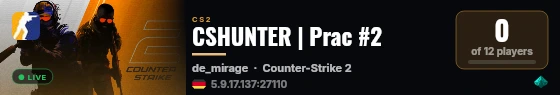 CSHUNTER | Prac #2 live status badge
